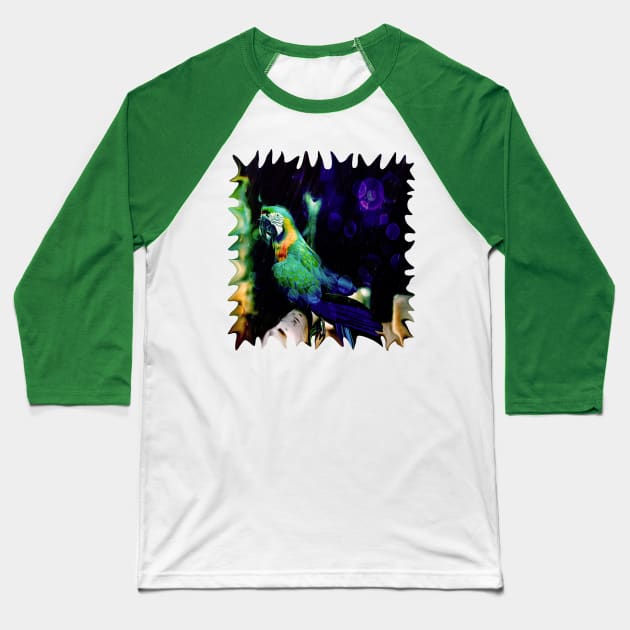 Great Green Macaw at Dewlight Baseball T-Shirt by distortionart